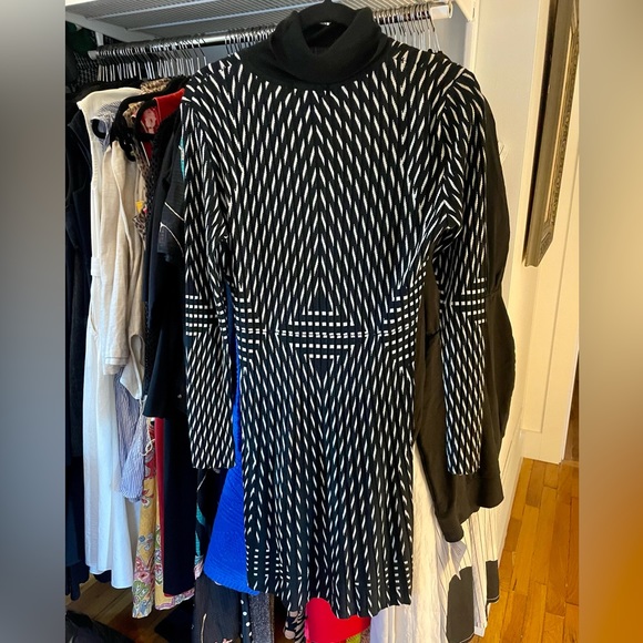 NWT new Desigual black white graphic turtleneck dress M medium - Picture 5 of 9